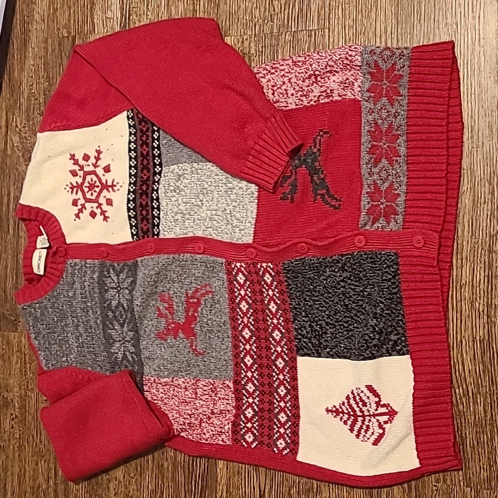 Cherokee Cardigan Long Sleeve Ladies Red Tone Pre-Owned Festival Outdoors Party